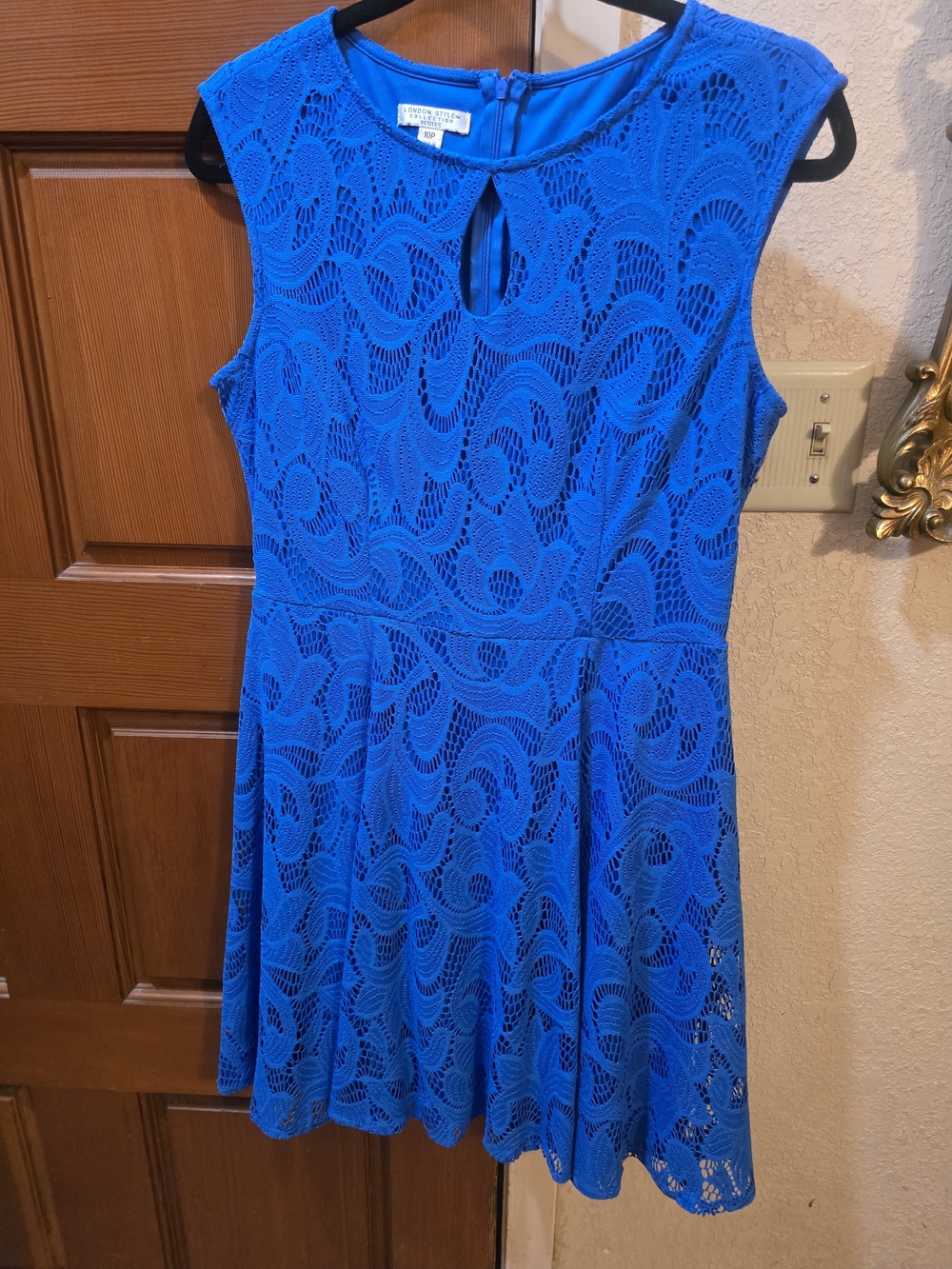 Bright Blue Lace Fit & Flare Dress
